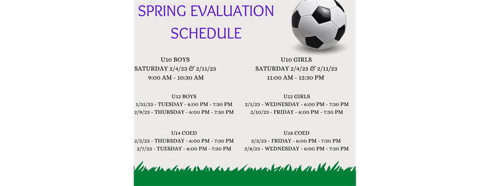 Spring 2023 Evaluation Schedule